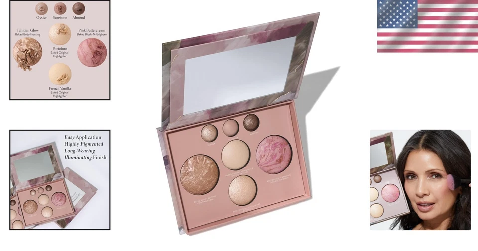 Travel-Friendly Baked Beauty Palette - Includes Blush, Bronzer, Highlighters - Image 2 of 4