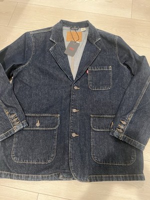 Levi's Presidio Denim Blazer Premium Big E Red Tab Jacket Blue Men s L