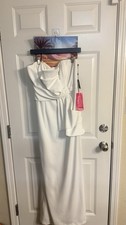 White One Shoulder Sleeveless Full-Length Wedding Dress