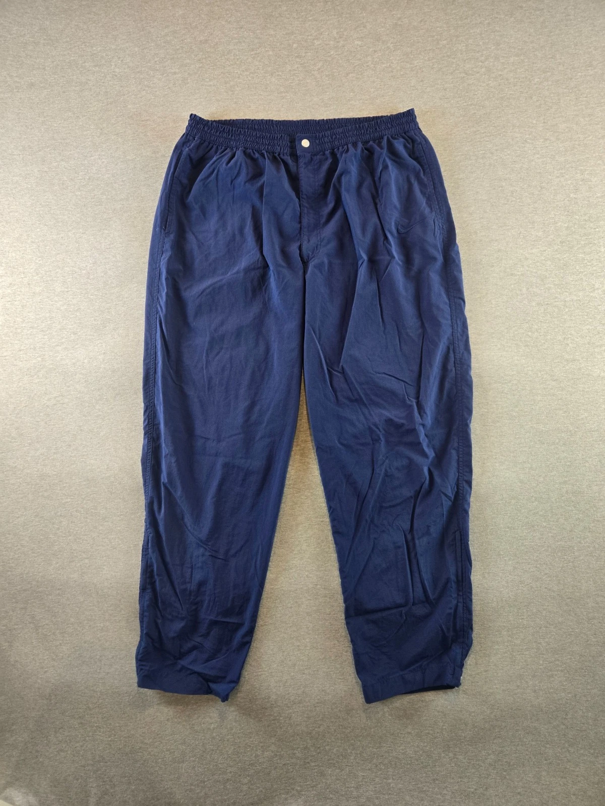 Vintage Nike Pants Men 2XL Blue Windbreaker Tech Track Baggy 90s Drill Swoosh