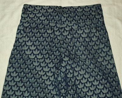 SICK Adidas Men's Monogram All Over Trefoil Print Jeans Pants