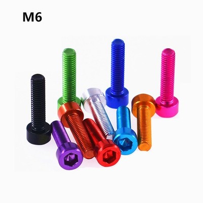 M6 Aluminium Alloy Hex Socket Cap Screw Allen Bolts Colour Anodized L=8mm-40mm