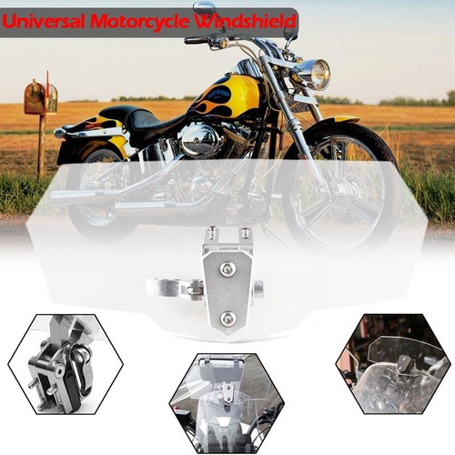 Universal Motorcycle Glass Screen Deflector Clip-On Windshield Extension Spoiler - Picture 2 of 11