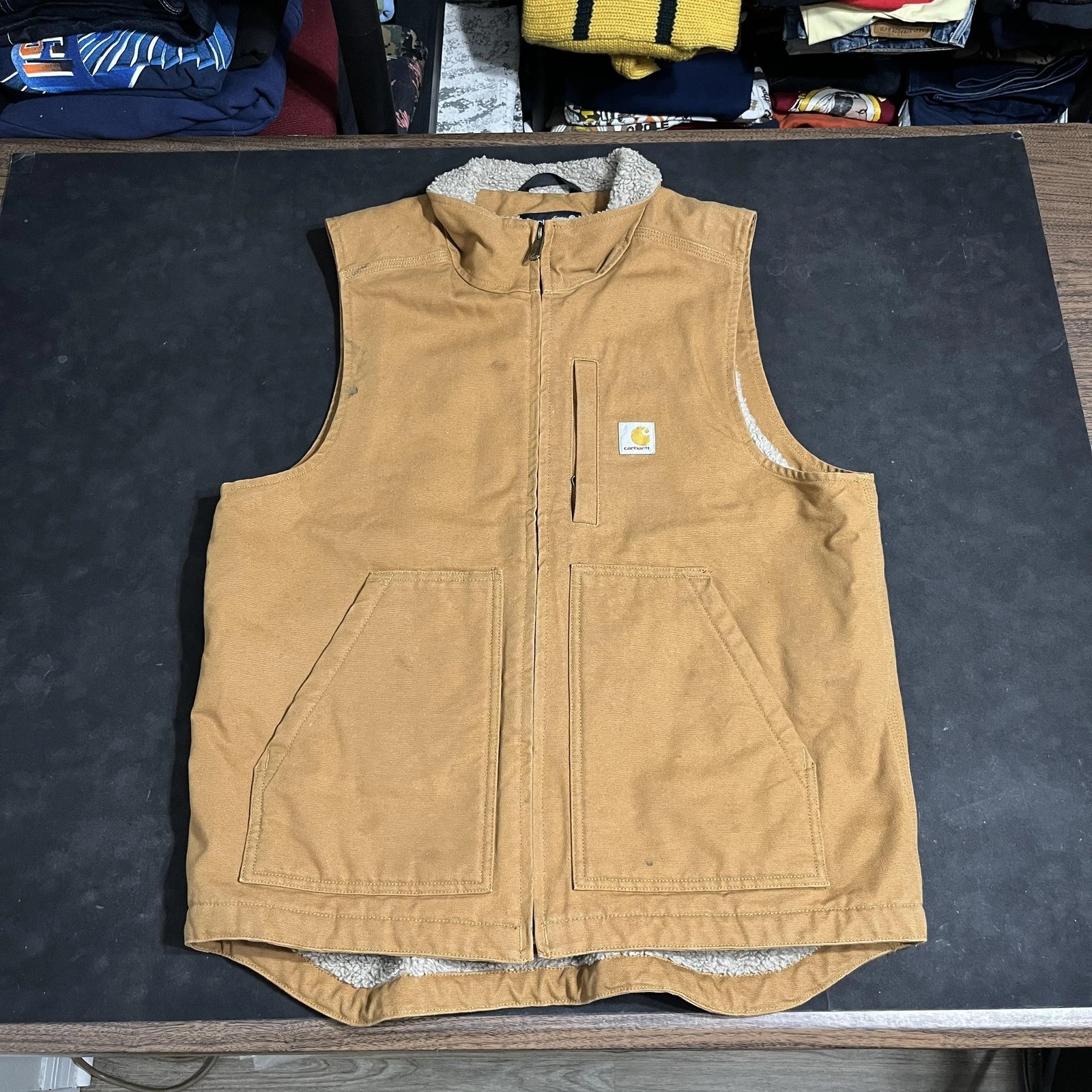 Carhartt Vest Mens Medium Brown Duck Sherpa Lined Insulated Workwear 0V4277-M
Opens in a new window 