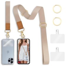 Phone Lanyard Crossbody Strap, Beige Cell Phone Lanyards for around the 0 Beige