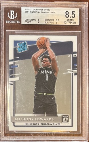 ANTHONY EDWARDS RC BGS 8.5 Rated Rookie 2020-21 Optic #151 Timberwolves