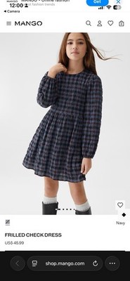 Mango Thrilled Check Dress Kids