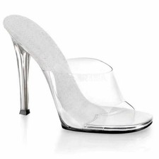 Womens Peep Toe Buckle Straps Sandals Transparent High Heel Clear Club Casual SZ