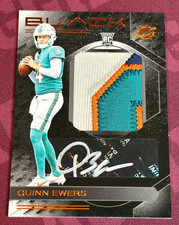 ‼️2025 Panini Black Quinn Ewers Rookie Patch Auto #62/99 RPA Dolphins 3 Color