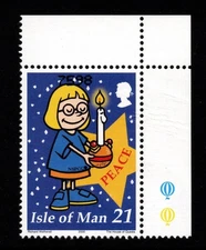 ISLE OF MAN 2000  CHRISTMAS  21p  WITH MISPLACED SHEET NUMBER ERROR   MNH
