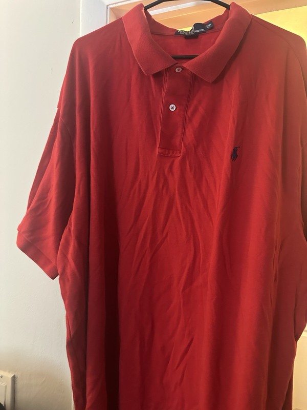POLO RALPH LAUREN Mens Pique Polo Shirt -Red-Size 3XB