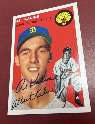 Al Kaline Detroit Tigers Signed 1954 Topps Archives Card W/OUR COA