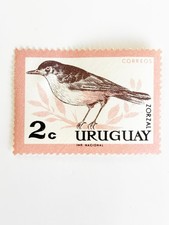 1963 Bird 2c Uruguay Stamp, Mint, Hinged