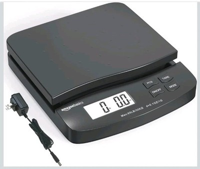 Amazon Basics Digital Postal Shipping Scale with Tare 65 pound, Black 