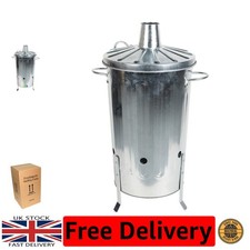 18L Galvanised Metal Incinerator Bin with Locking Lid & Efficient Ventilation