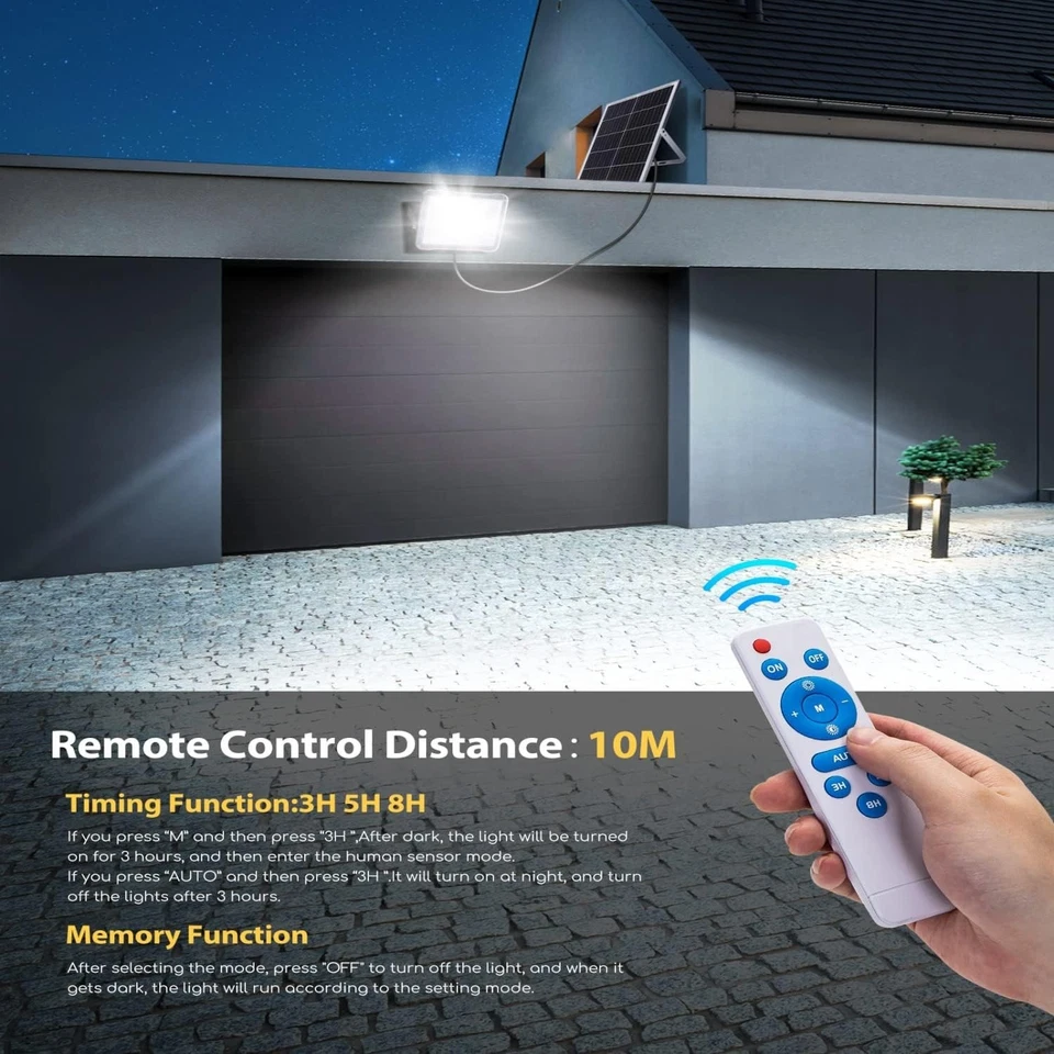 FARO FARETTO LED SOLARE POLICRISTALLINO 200W SENSORE TELECOMANDO IP65 AIGOSTAR - Immagine 4 di 4