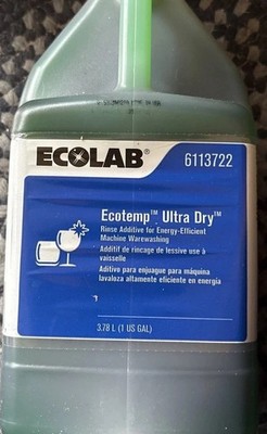Ecolab rinse aid Ultra Dry  Ecotemp #13722 1 Gallon (Brand New)