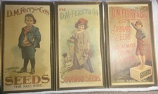 3x Vintage Framed D.M. Ferry And Co’s Standard Seeds Advertising Posters Farm Ag