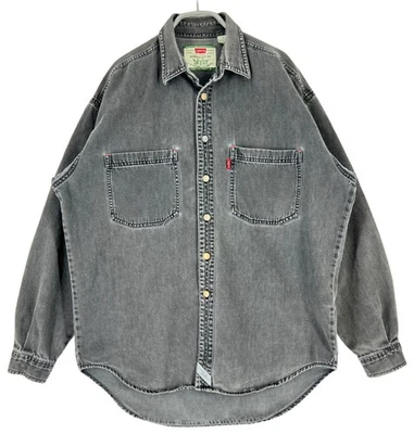 Chemise Décontractée Vintage Levi's Homme En Jean Manches Longues Taille M Gris - Photo 1/4