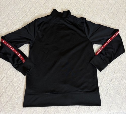 Jordan Red Logo On Sleeves Full Zip Black Track Jacket Size Kids Large 12/13 Yrs - Picture 7 of 13