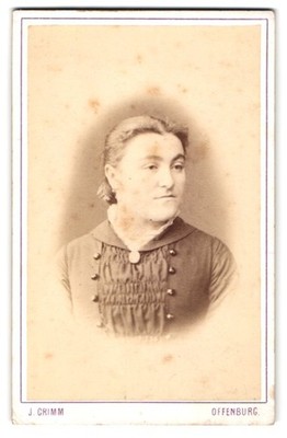 Photograph J. Grimm, Offenburg, portrait of a woman with hair pinned up 