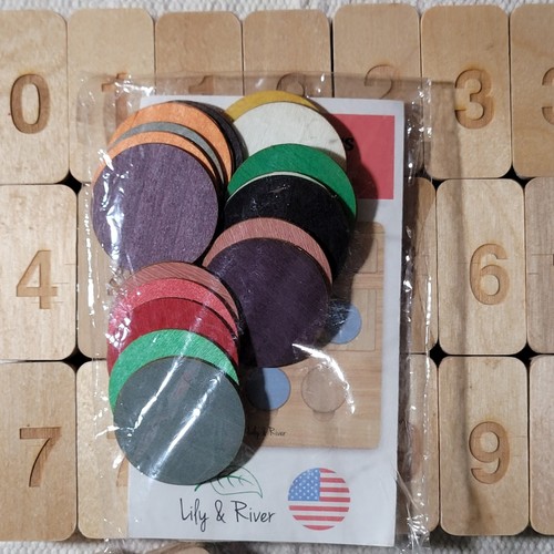 Little Numbers Math Manipulatives By Lily And River Canvas Pouch Number Tiles - Picture 7 of 10