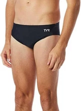 TYR Men's Durafast Elite Solid Racer Swim Suit, Black, 30 (S)