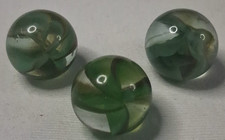 Vintage Vitro Agate Lot Of 3 Hybrid Cat  s Eye Marbles 5/8  All Mint 426056