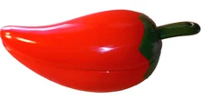 Vintage Red Hot Chili Peppers Jalapeno Salsa Ladle Spoon Ceramic Serving Dish
