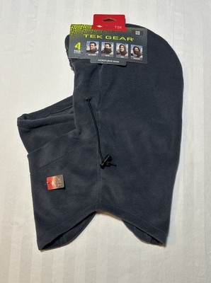 New Tek Gear Micro Fleece Hood.  One Size Fits All.  SEE PHOTOS. Gray/Black