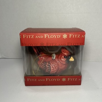 Fitz & Floyd Red Cardinal 2019 Ceramic Christmas Ornament Excellent Condition