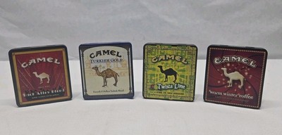 CAMEL TURKISH GOLD METAL CIGARETTE TIN CASE  BACK ALLEY TWISTA LIME LOT OF 4