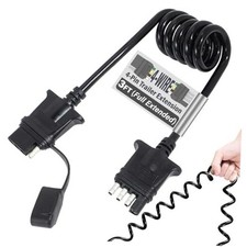 3ft 4-Pin Flat Trailer Extension Coiled Cable 4 Pin Male and Female Wiring