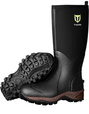 TIDEWE Rubber Neoprene Boots Size 7 Waterproof Black, Brown