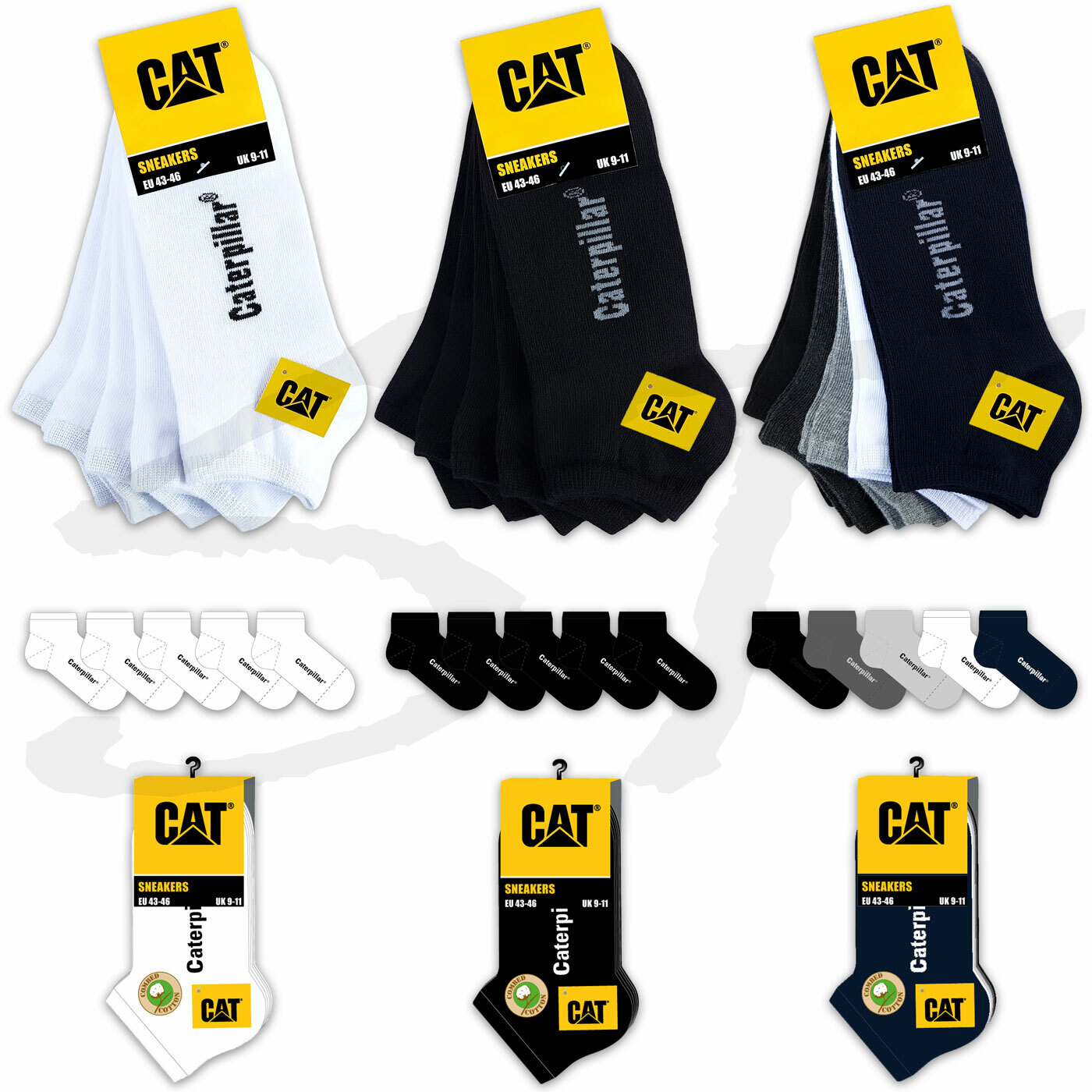 CAT CATERPILLAR Herren Arbeitssocken Work Sneaker Business Kurze