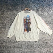 Marvel Mens White Black Panther Wakanda Forever Pullover Sweatshirt Size XL