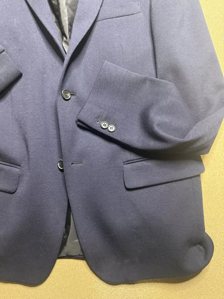$2700 PRADA Blazer 52R Azul Sólido Italia Traje Blazer Chaqueta Foto 4 de 4