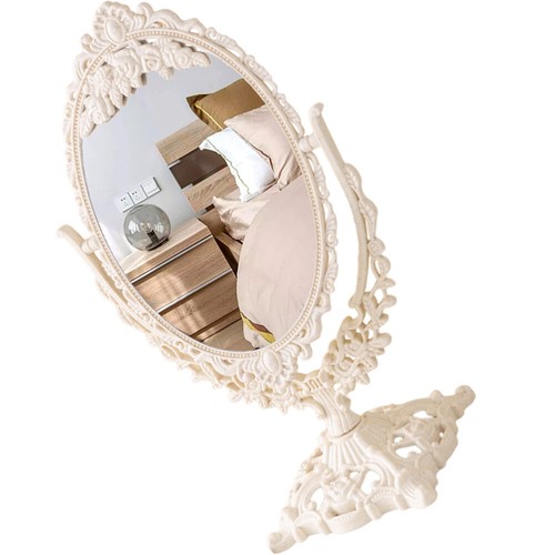 Vintage Style Desk Mirror for Makeup with Elegant Design and Stability