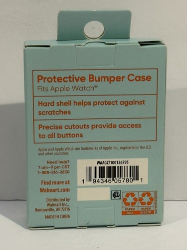 Protect Onn. Protective Bumper Case For Apple Watch 45mm - Silver Glitter NEW - Picture 3 of 3