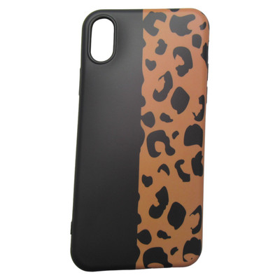 iPhone X / XS - Soft Silicone Rubber Fitted Back Case Cover - Black Leopard