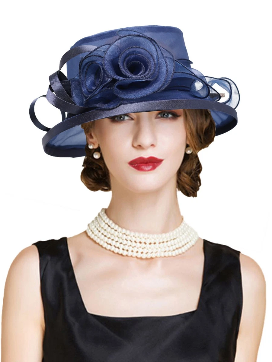 Navy Wedding Hat In Women's Formal Hats for sale | eBay