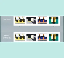 5597c 5594a-97a Emilio Sanchez American Artist 4 Designs Imperf Gutter Strip 8