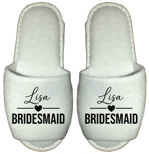 Personalised Wedding Slippers Bridesmaid Bride Party Purple Blue Navy Pink Green - Picture 4 of 14