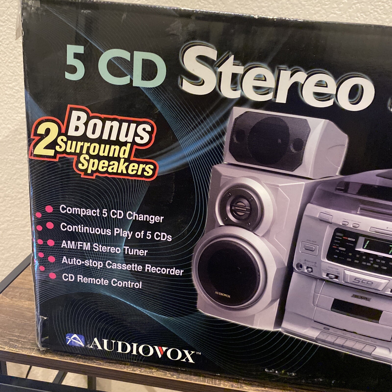 Audiovox CD 2154 5 CD STEREO SYSTEM VINTAGE NEW SEALED eBay