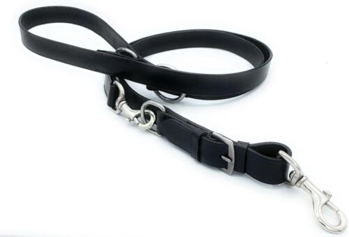 Leather Dog Training Lead Adjustable Police Style Lead 1'' Wide 78'' Long Leash - Picture 7 of 8