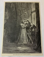 1885 magazine engraving ~ MARY STUART'S HAPPY DAYS Wife Of Francis II