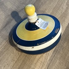 Pottery Barn Nautical Color Spinning Toy Top Wooden Natural Wood Decor Large