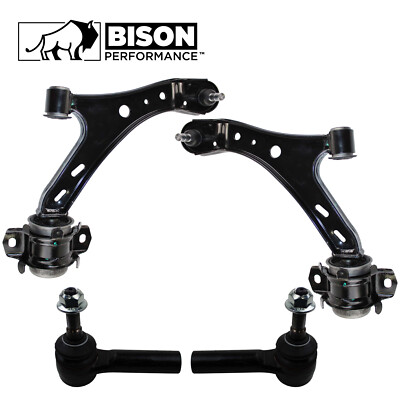 Bison Performance 4pc Set Front Control Arm Tie Rod End Kit For Ford Mustang