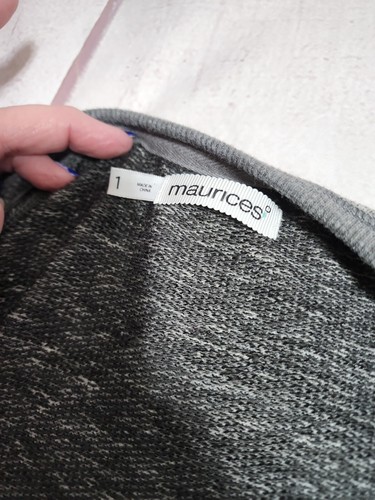 Maurices Long Sleeve Sweater Top - Rhinestones Studs -Heather Gray SZ 1 4883 - Picture 6 of 6