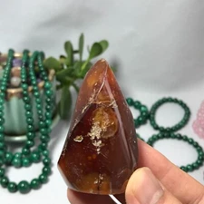 76g TOP MADAGASCAR NATURAL Red Agate QUARTZ CRYSTAL Freeform The torch A8593